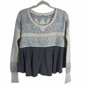 Free People | Babydoll Waffle Knit Sweater Small